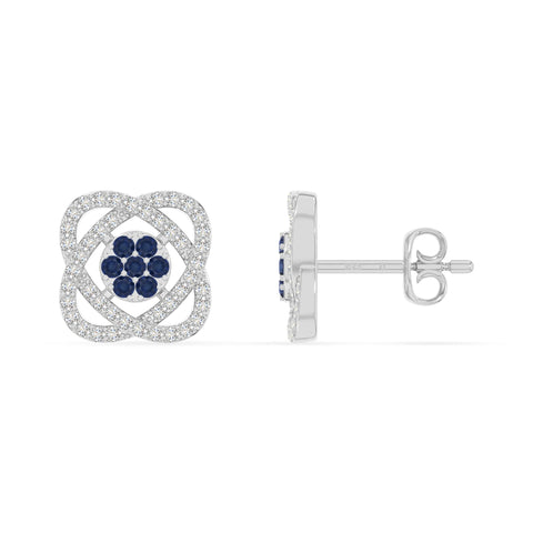 natural blue-sapphire inner power stud earrings in sterling silver 