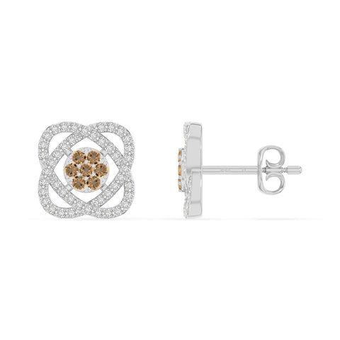 natural citrine inner power stud earrings in sterling silver 