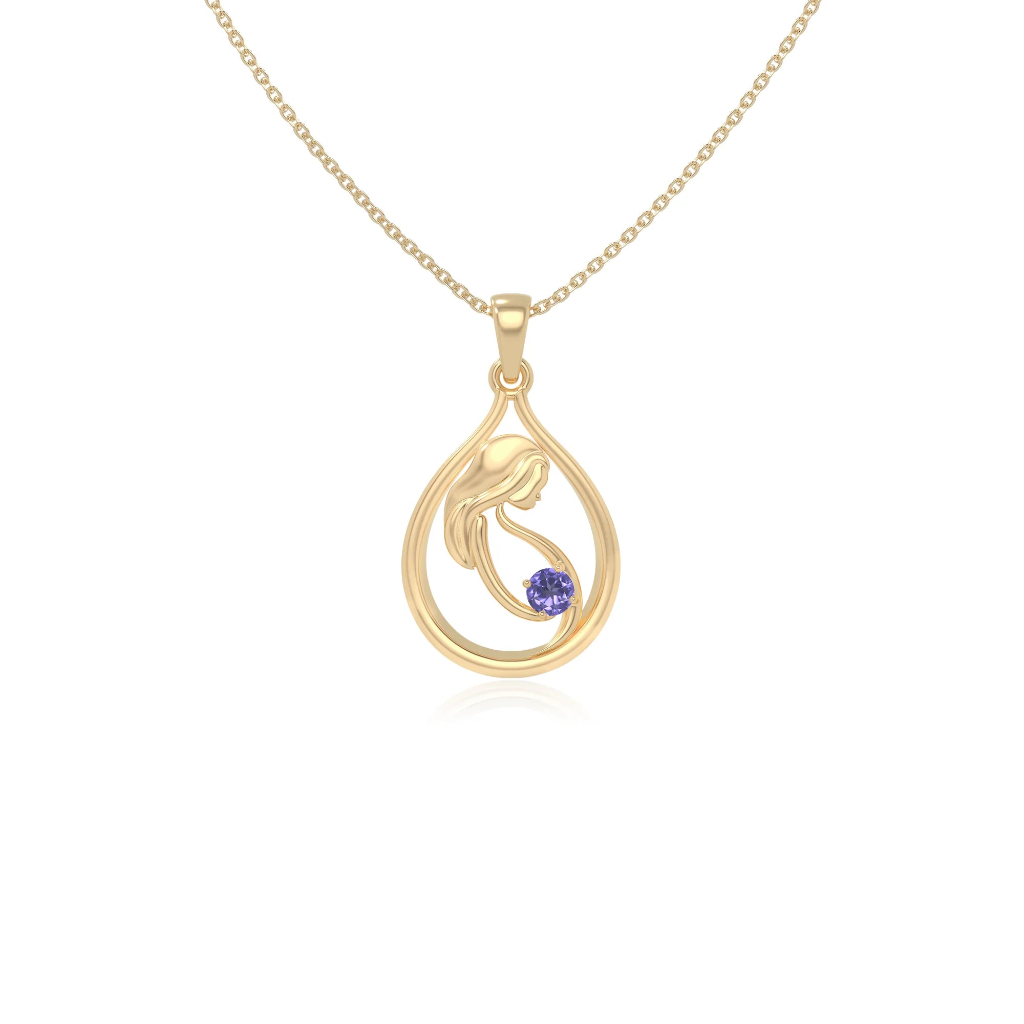 natural tanzanite mom to be necklaces in yellow gold vermeil 