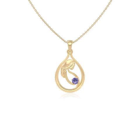 natural tanzanite mom to be necklaces in yellow gold vermeil 
