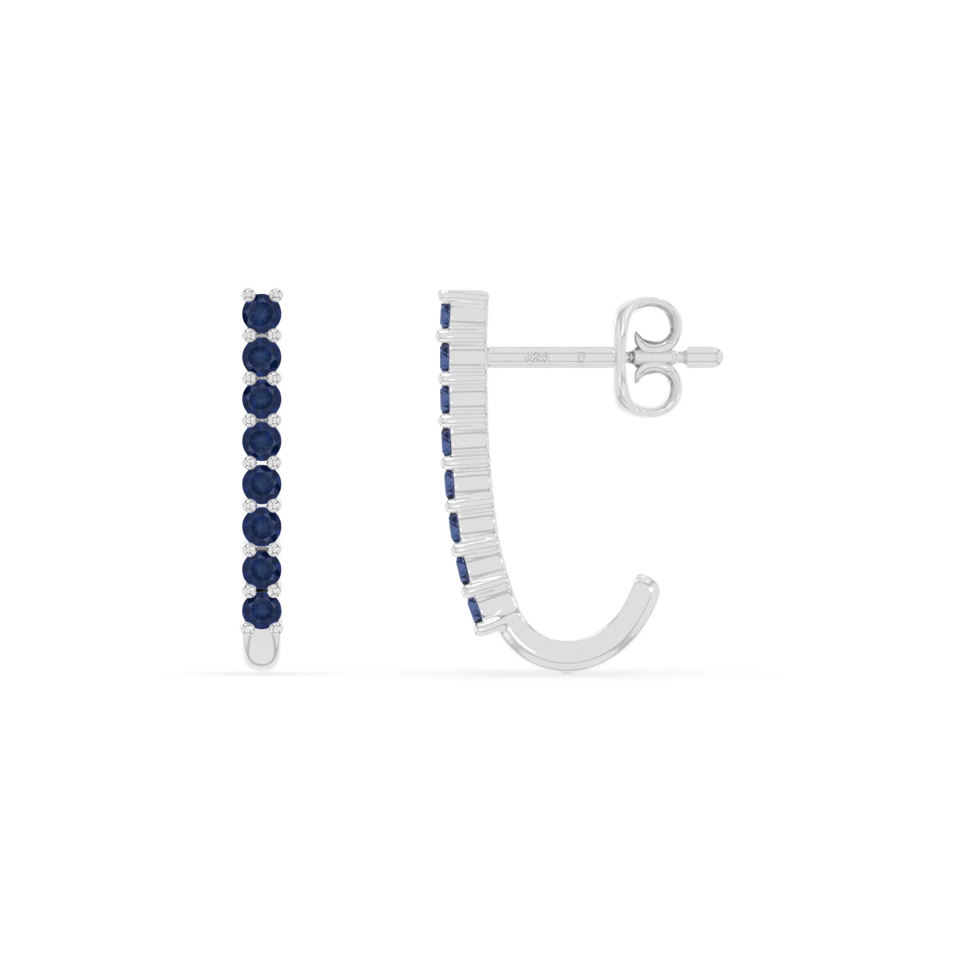 natural blue-sapphire hoop earrings in sterling silver 