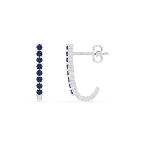natural blue-sapphire hoop earrings in sterling silver 