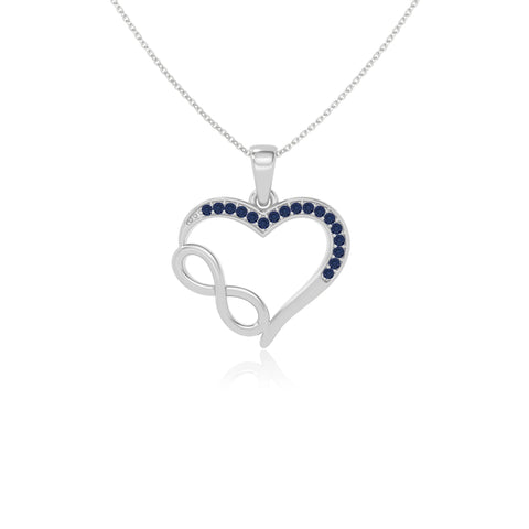 natural blue-sapphire infinity necklaces in sterling silver 