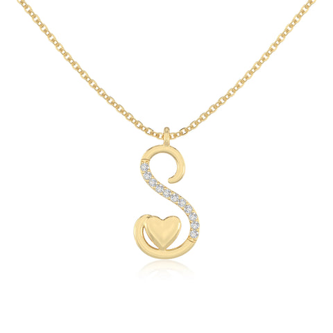 moissanite Initials necklaces in yellow gold vermeil 