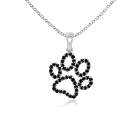 natural black onyx dog paw knot necklaces in sterling silver 