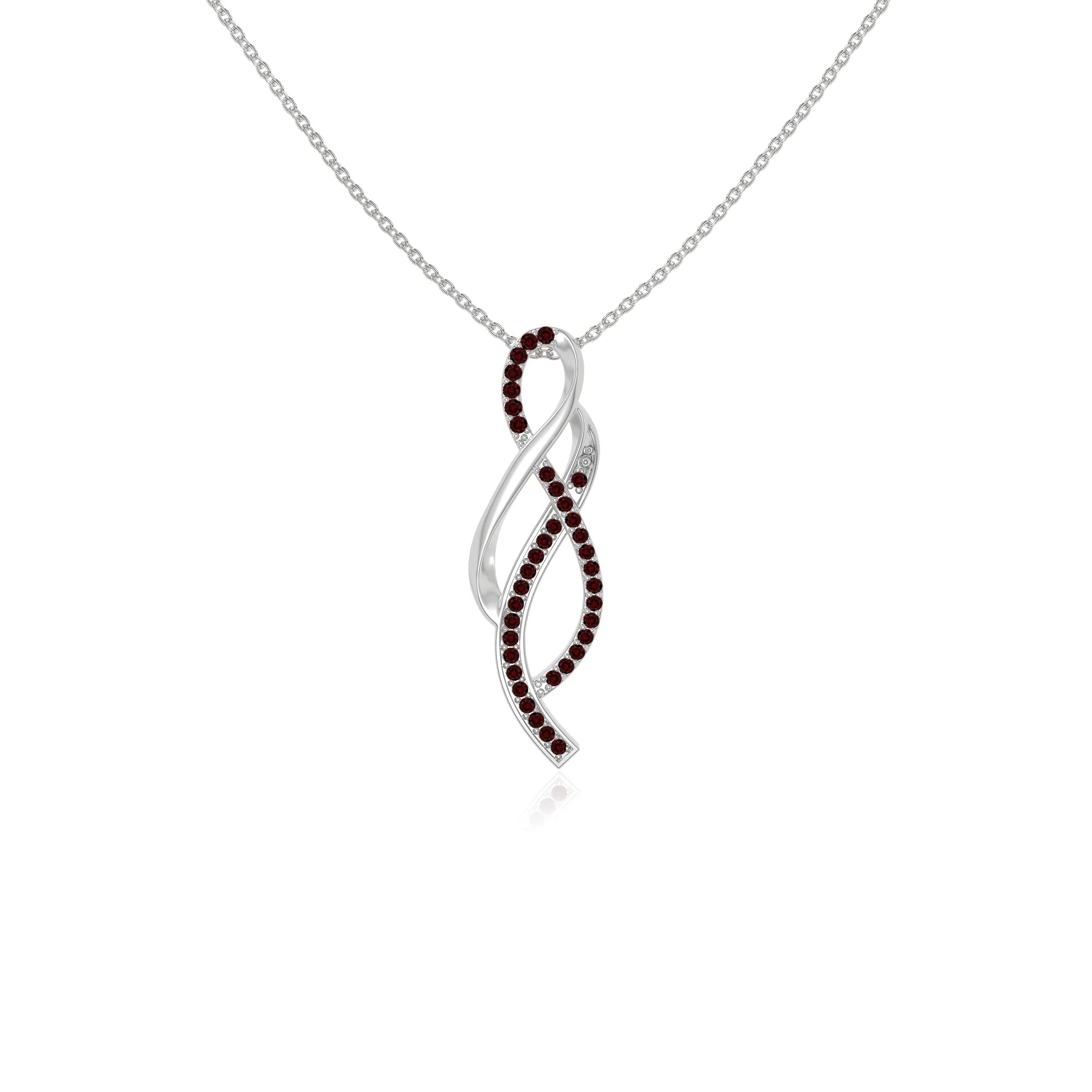 natural garnet infinity necklaces in sterling silver 