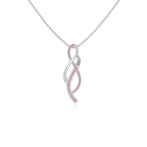 natural pink tourmaline infinity necklaces in sterling silver 