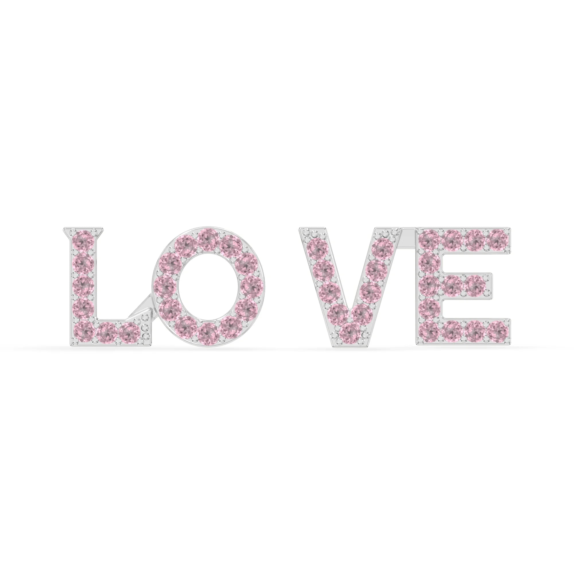natural pink-tourmaline love stud earrings in sterling silver 