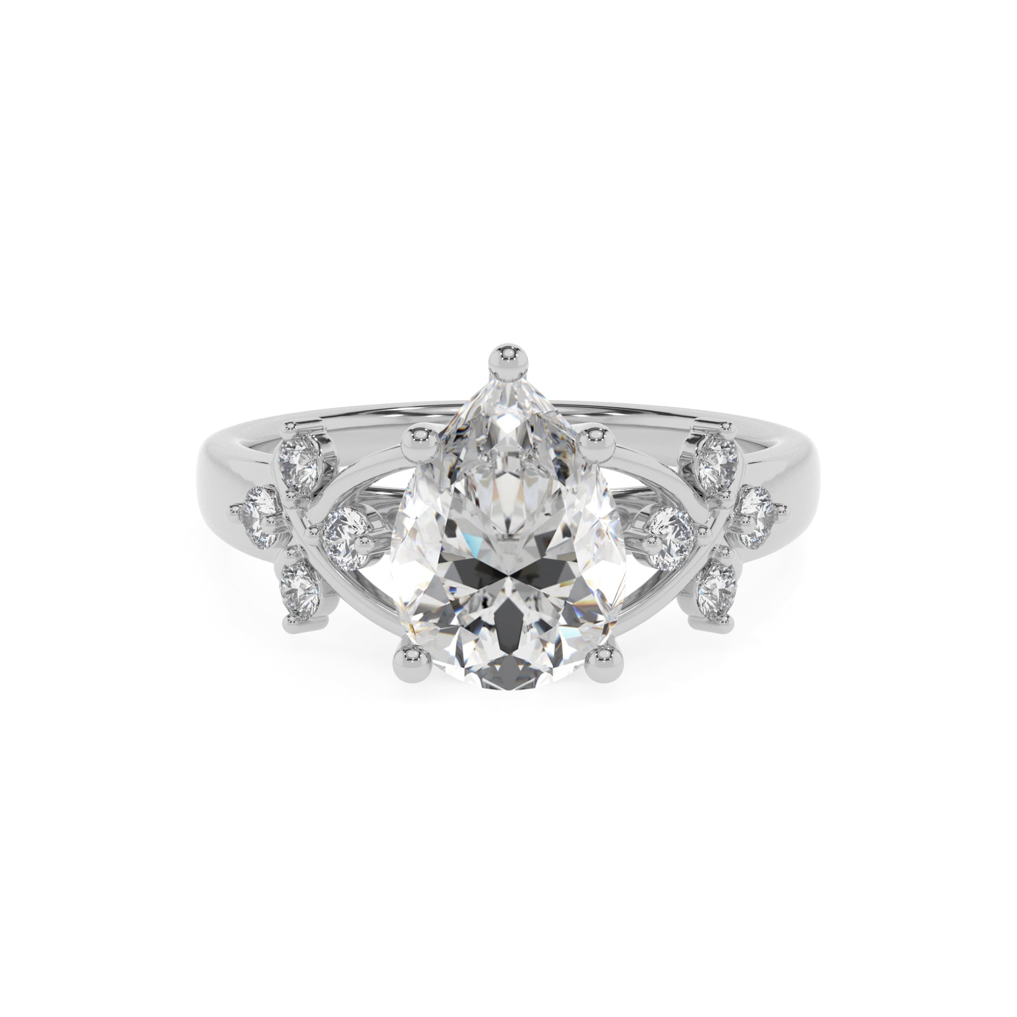 lab-grown moissanite pear criss cross solitaire engagement ring