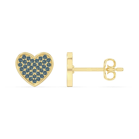 natural london-blue-topaz heart stud earrings in yellow gold vermeil 