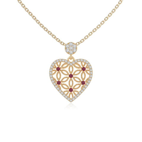 natural ruby infinity love knot necklaces in yellow gold vermeil 