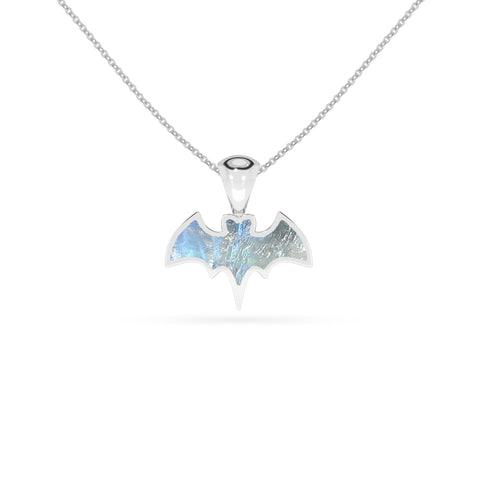 natural rainbow-moonstone bat shape pendant necklace