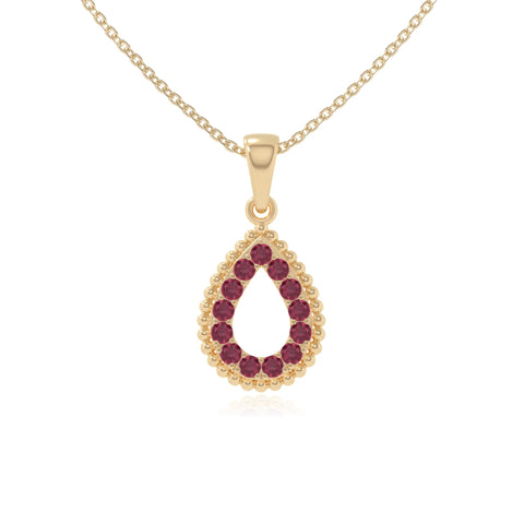 natural ruby infinity love knot necklaces in yellow gold vermeil 