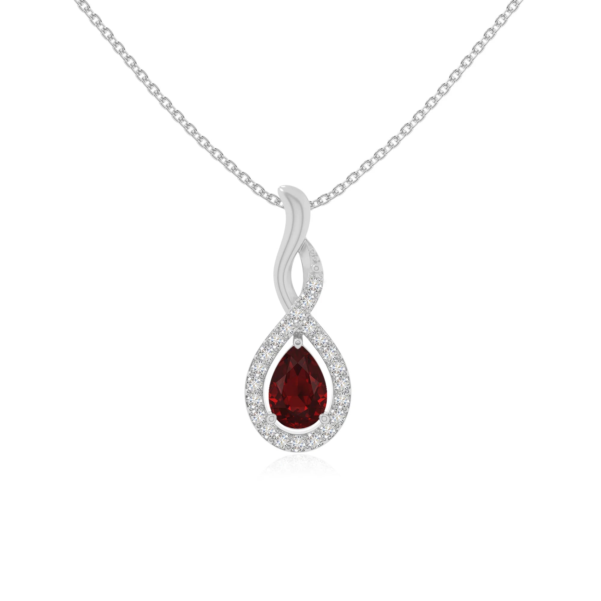 natural garnet infinity necklaces in sterling silver 