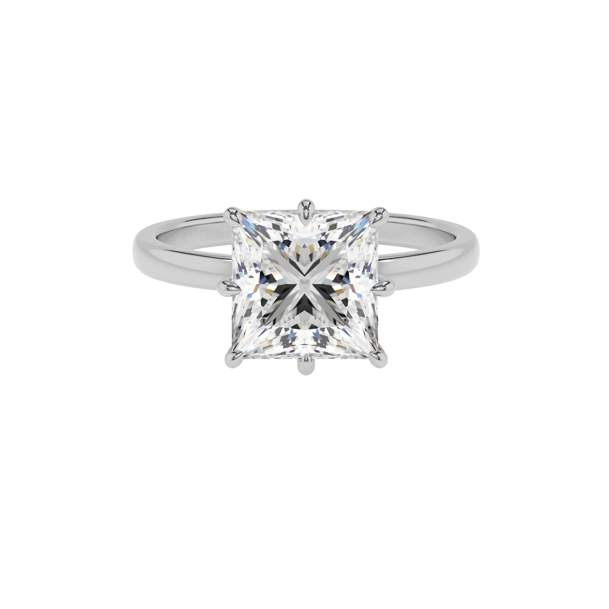 lab-grown moissanite princess solitaire engagement ring