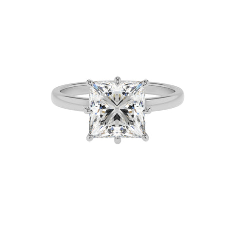 lab-grown moissanite princess solitaire engagement ring