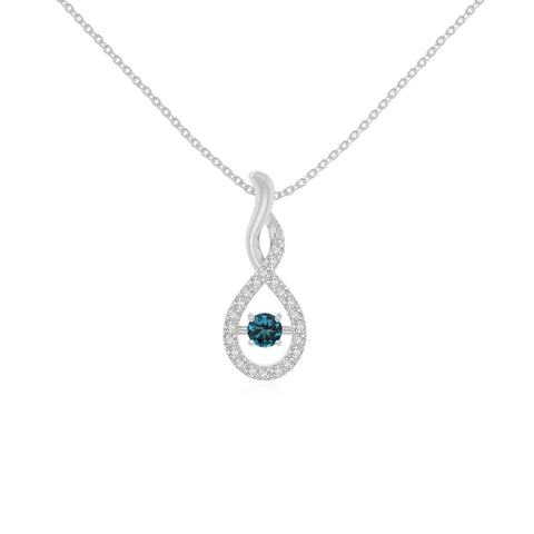 natural london-blue-topaz infinity necklaces in sterling silver 