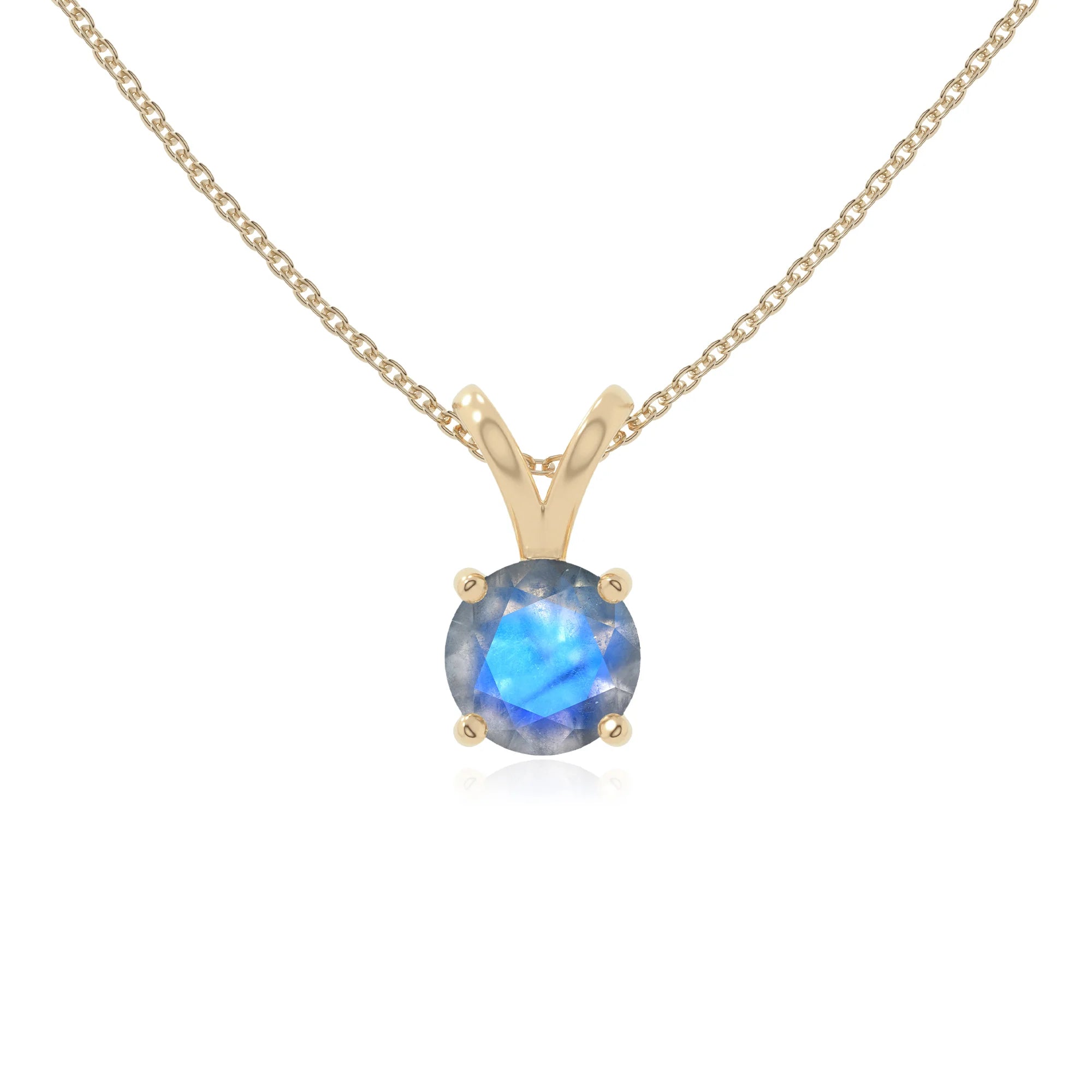 natural labradorite v-bale solitaire necklaces in yellow gold vermeil 
