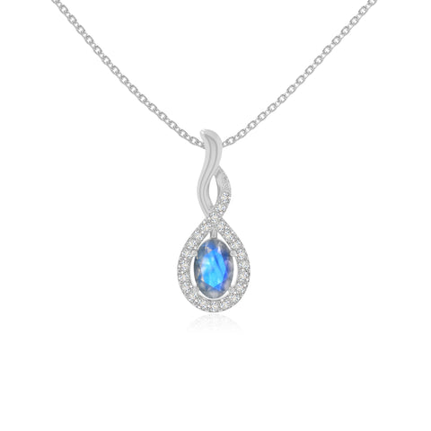 natural labradorite infinity necklaces in sterling silver 