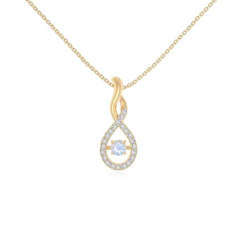 rainbow moonstone infinity necklaces in yellow gold vermeil 
