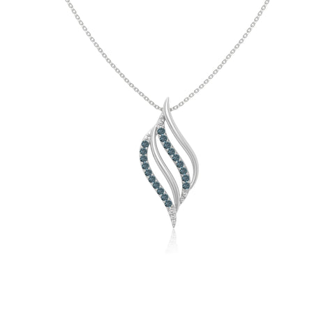natural london-blue-topaz flame necklaces in sterling silver 