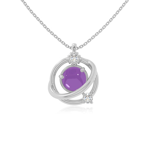 natural amethyst galaxy necklaces in sterling silver 