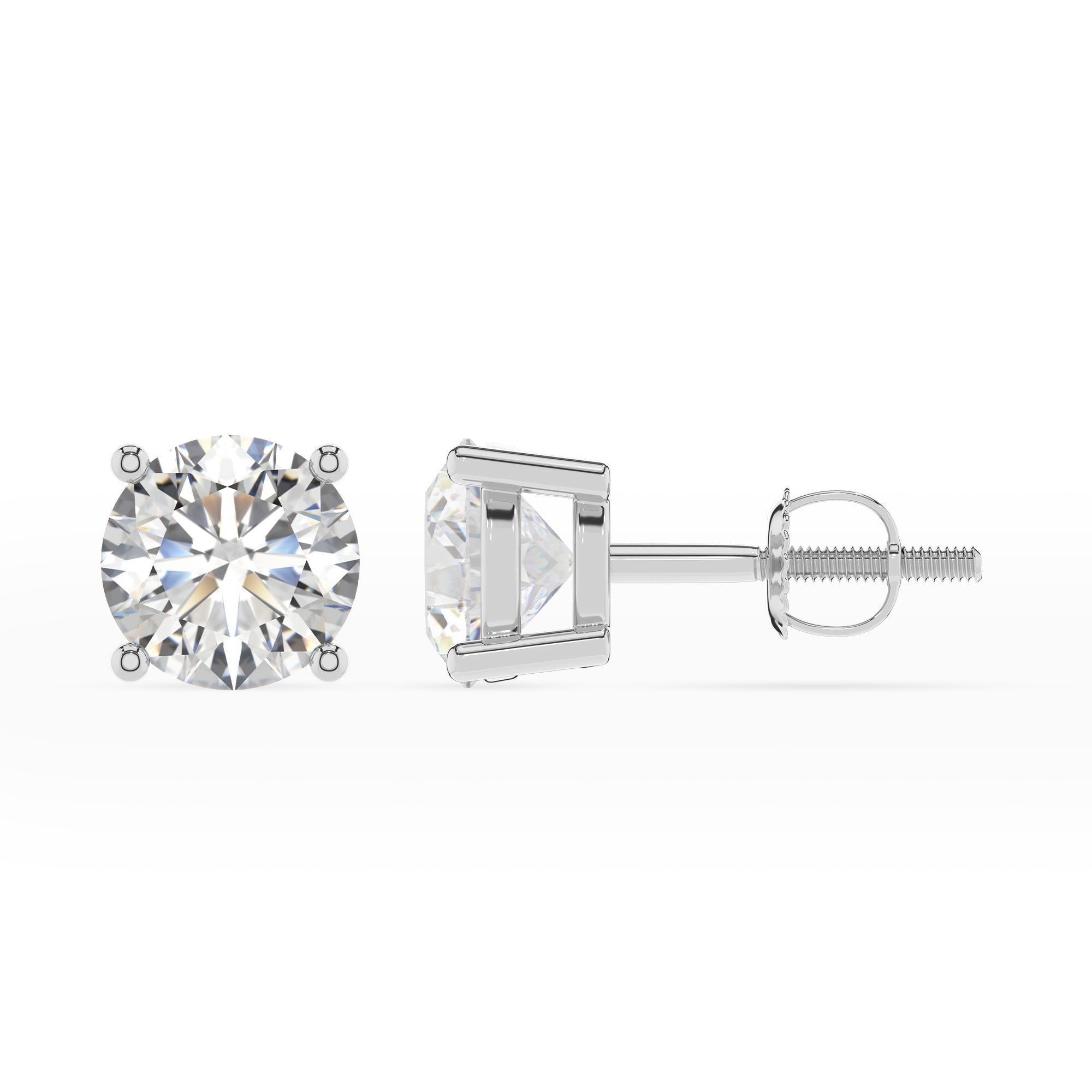 lab grown moissanite round stud earrings 