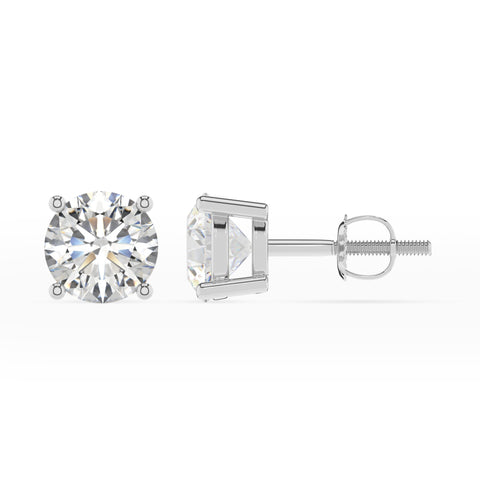 lab grown moissanite round stud earrings 