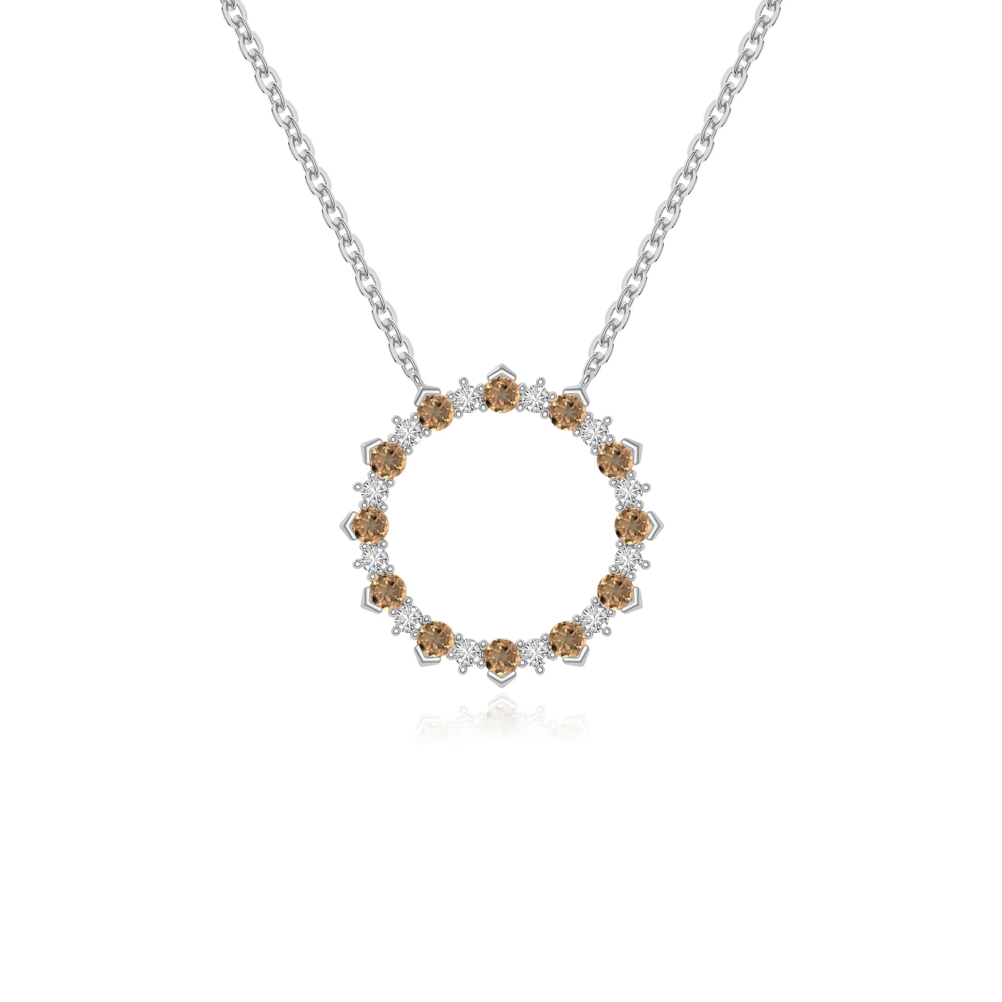natural citrine sun necklaces in sterling silver 