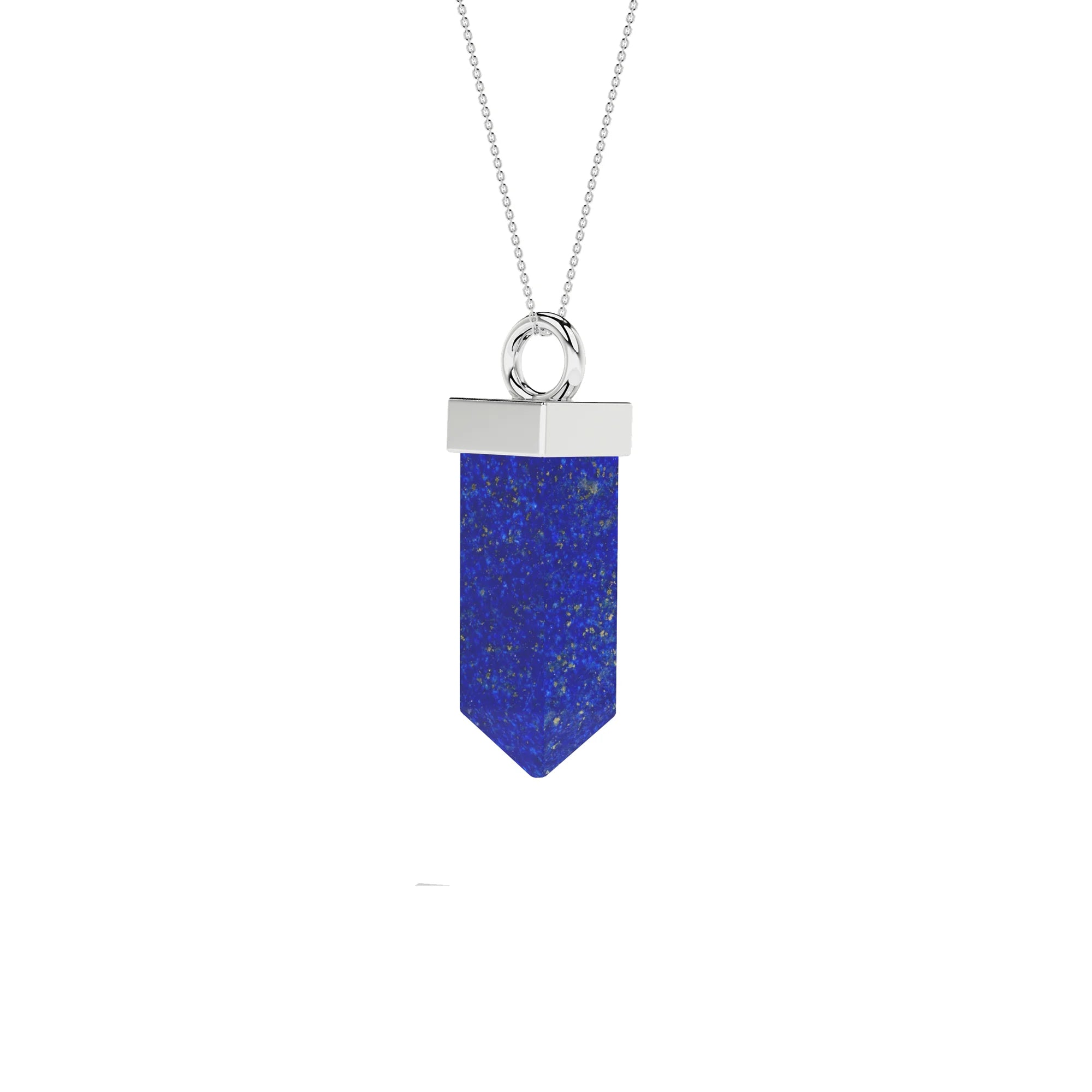 natural lapis-lazuli pentagon shape pendant necklace