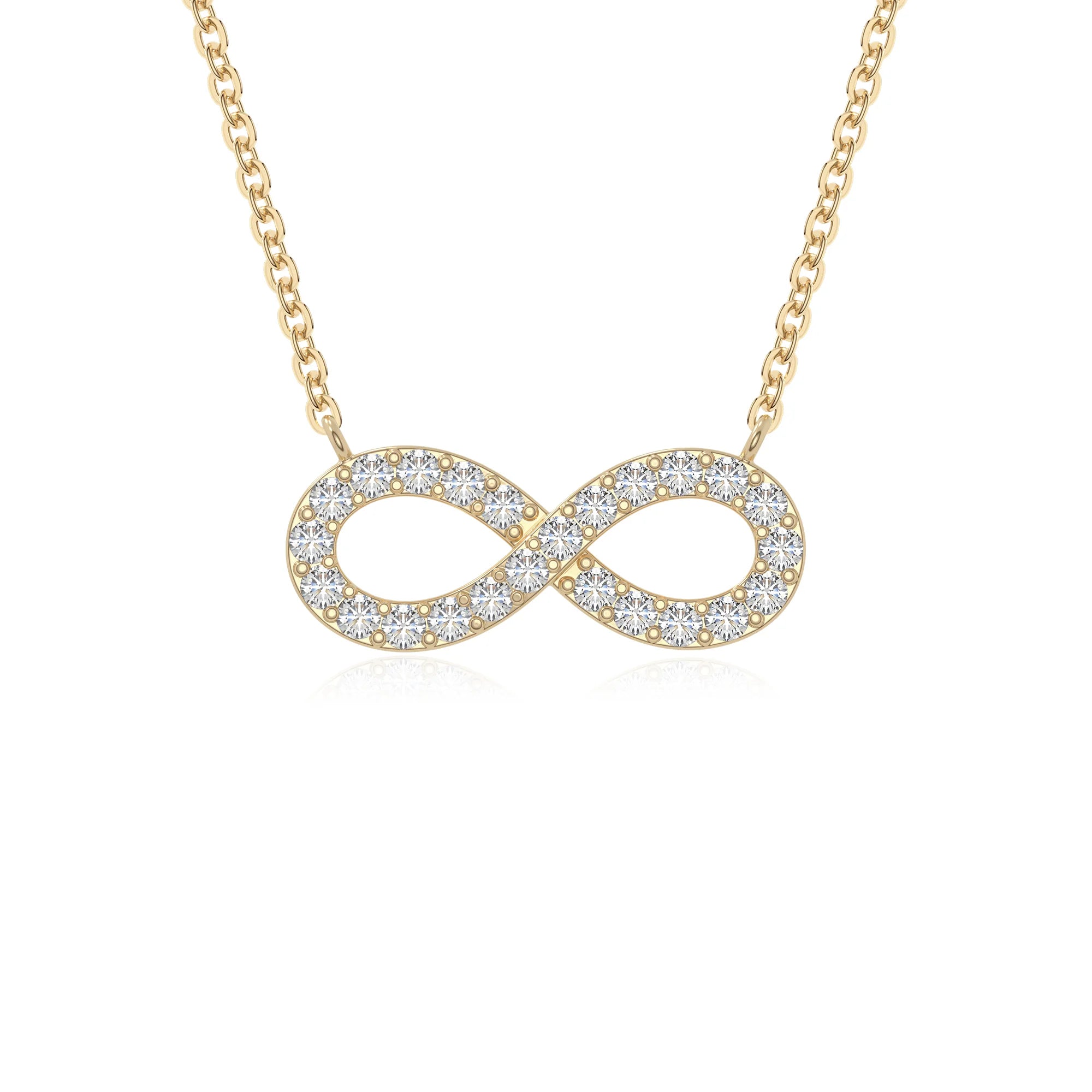 moissanite infinity necklaces in yellow gold vermeil 