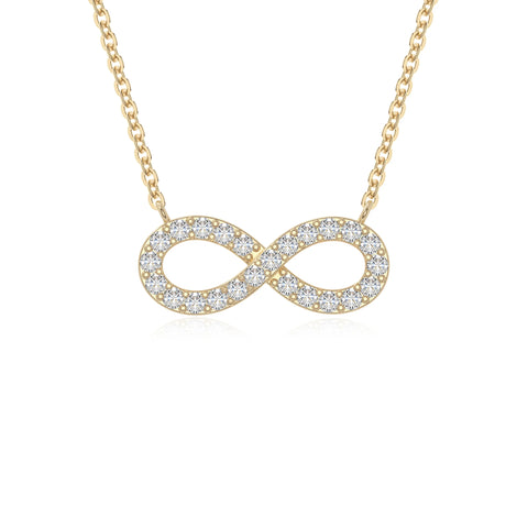 moissanite infinity necklaces in yellow gold vermeil 