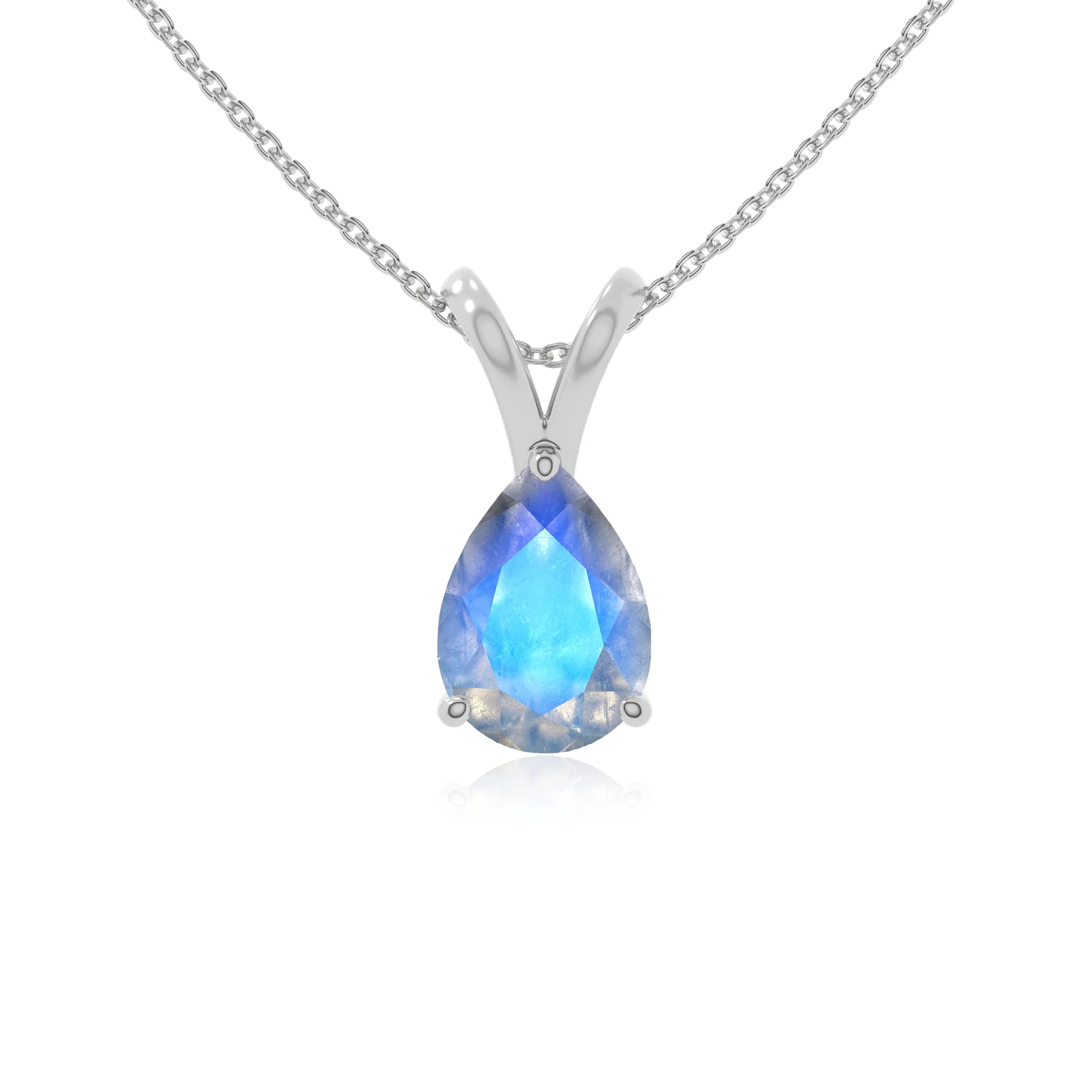 natural labradorite v-bale solitaire necklaces in sterling silver 