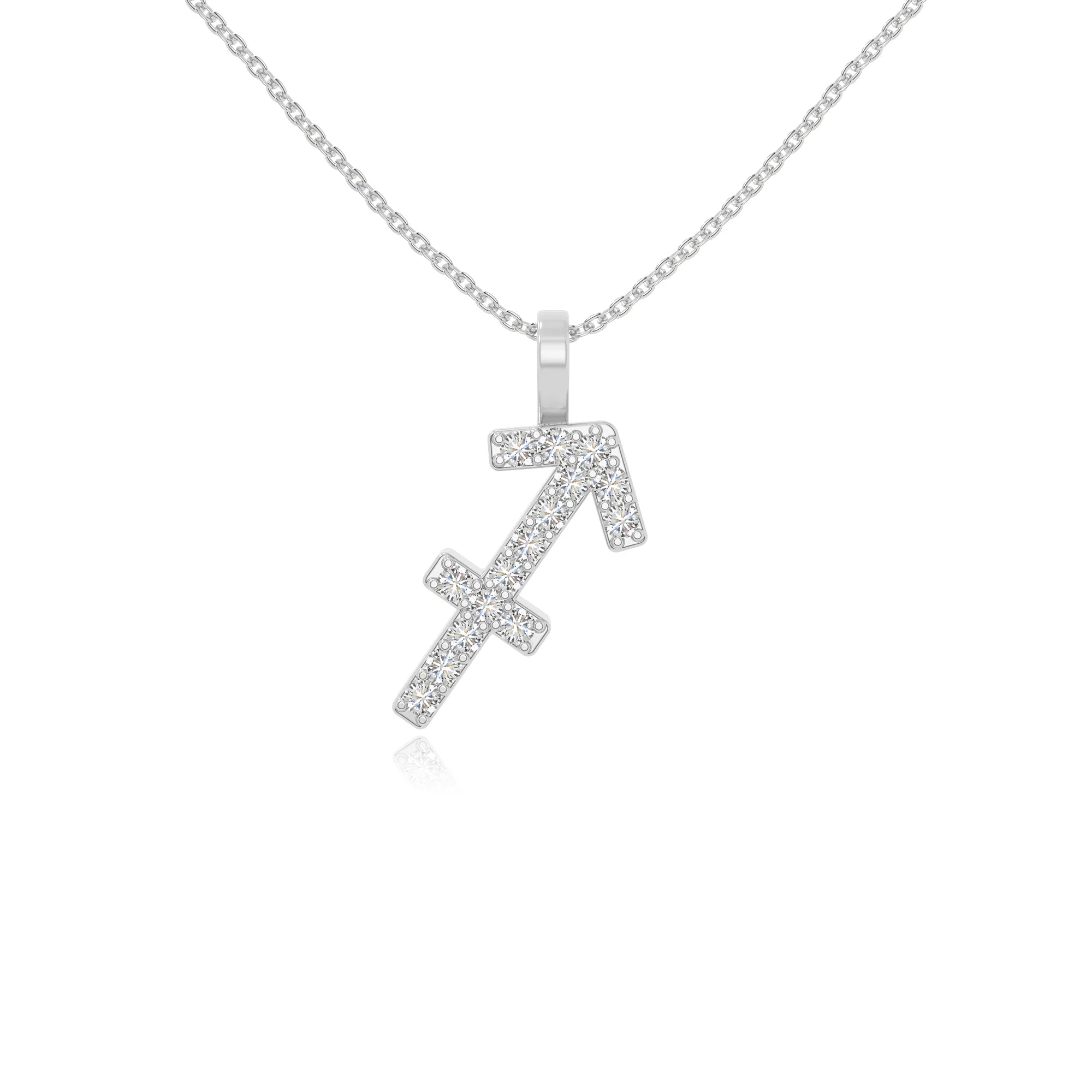 moissanite sagittarius zodiac necklaces in sterling silver 