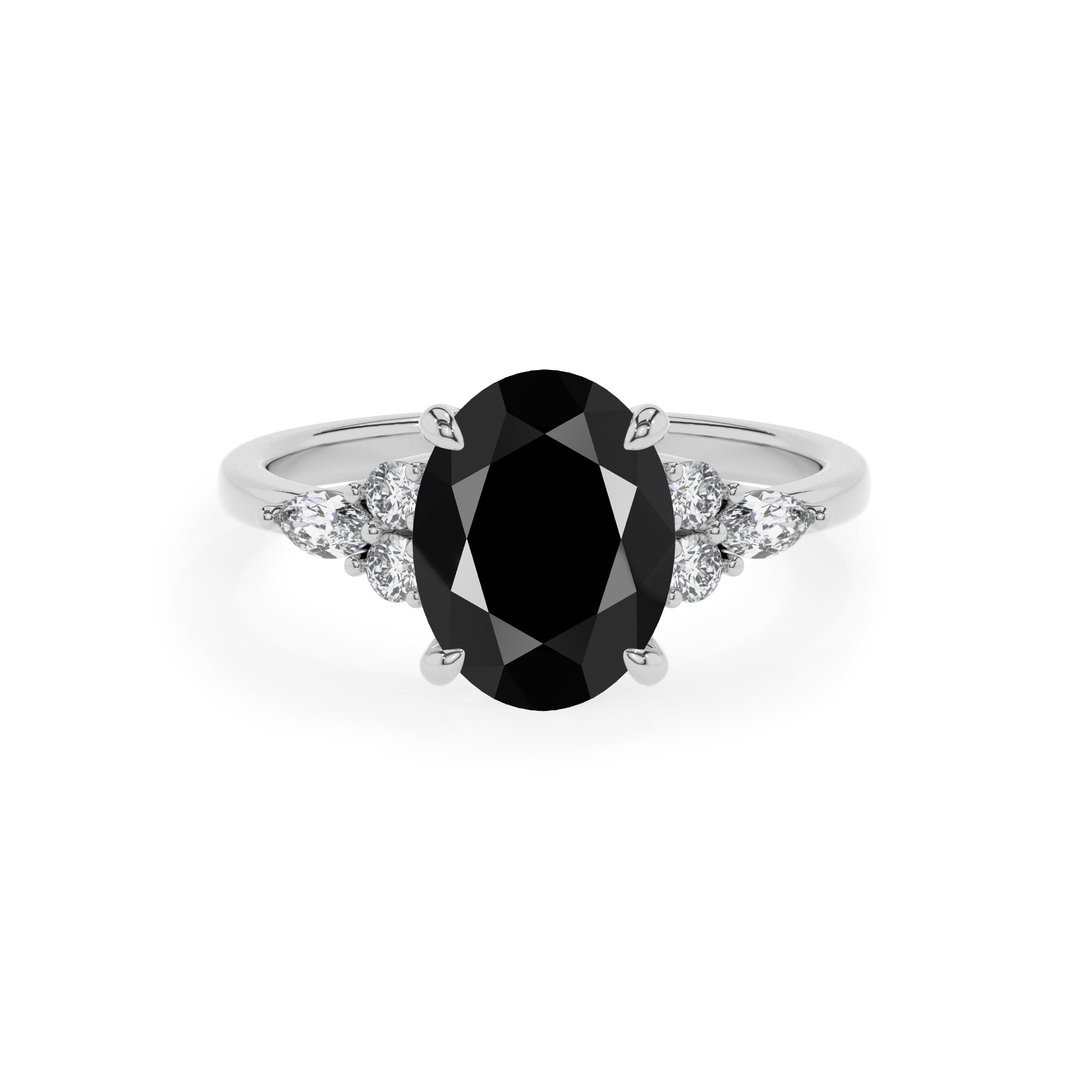 natural black-onyx oval solitaire engagement ring