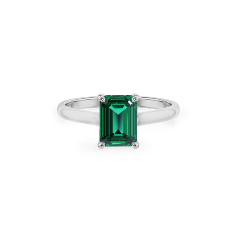 lab grown emerald emerald solitaire engagement ring