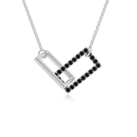 natural black onyx interlock necklaces in sterling silver 