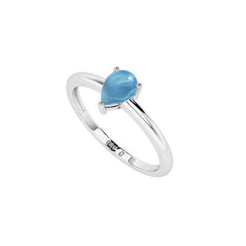 larimar pear cab stackable prong-set ring