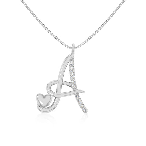 moissanite Initials necklaces in sterling silver 