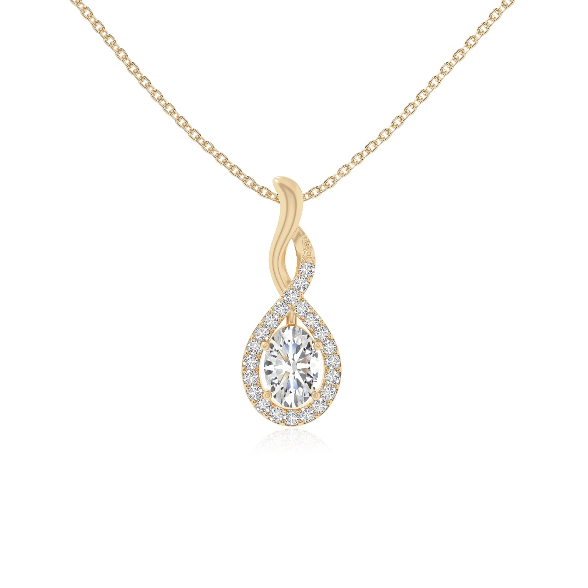 moissanite infinity necklaces in yellow gold vermeil 