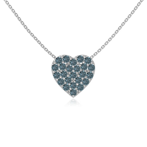 natural london-blue-topaz studded heart necklaces in sterling silver 