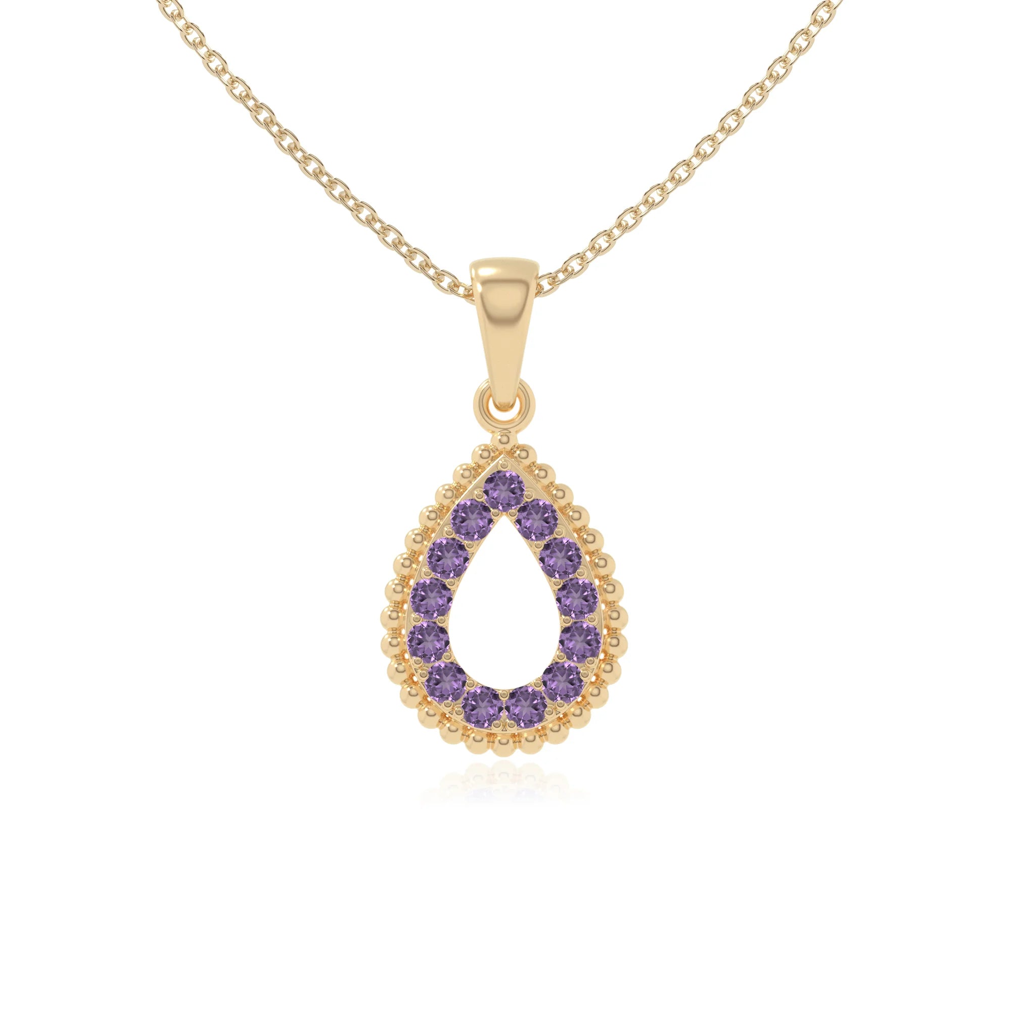 natural amethyst infinity love knot necklaces in yellow gold vermeil 
