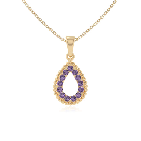 natural amethyst infinity love knot necklaces in yellow gold vermeil 