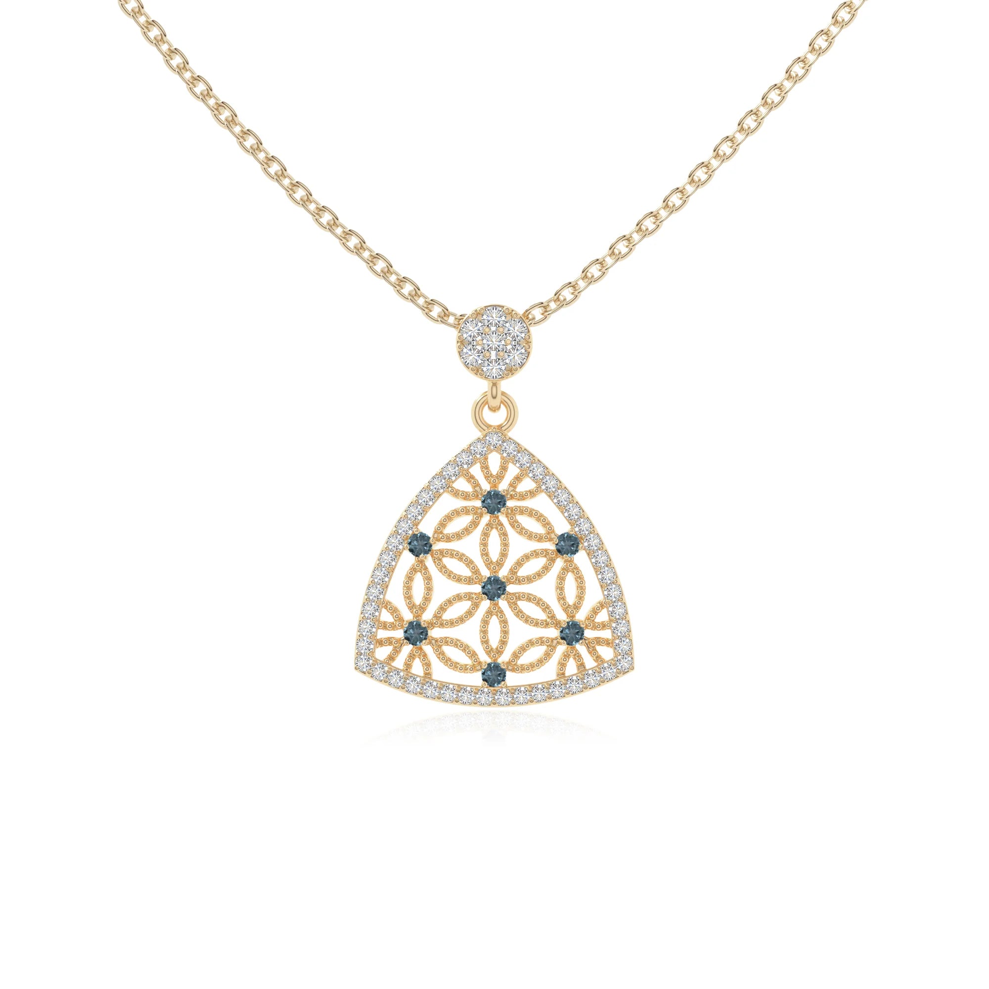 natural london-blue-topaz infinity love knot necklaces in yellow gold vermeil 