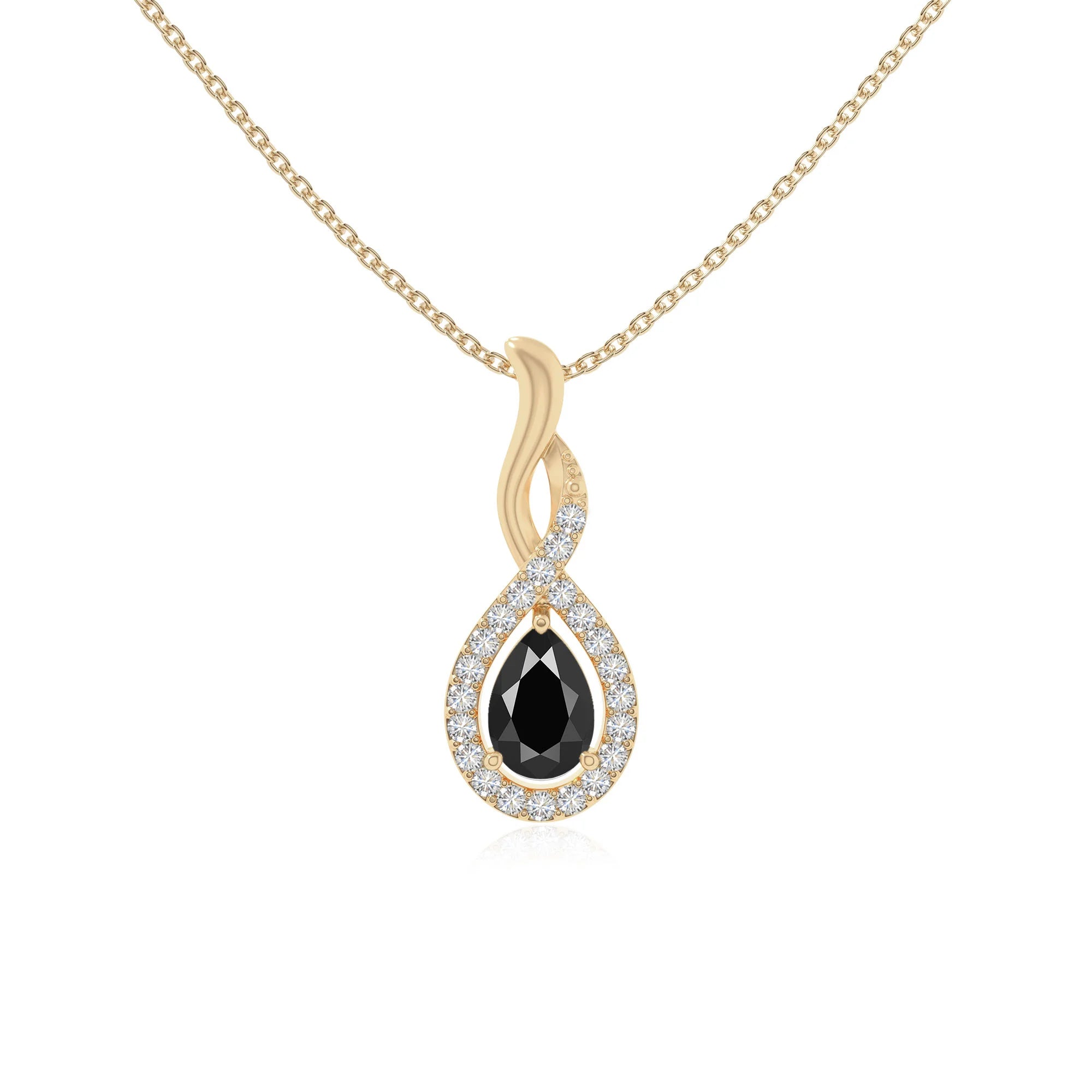 natural black-onyx infinity necklaces in yellow gold vermeil 