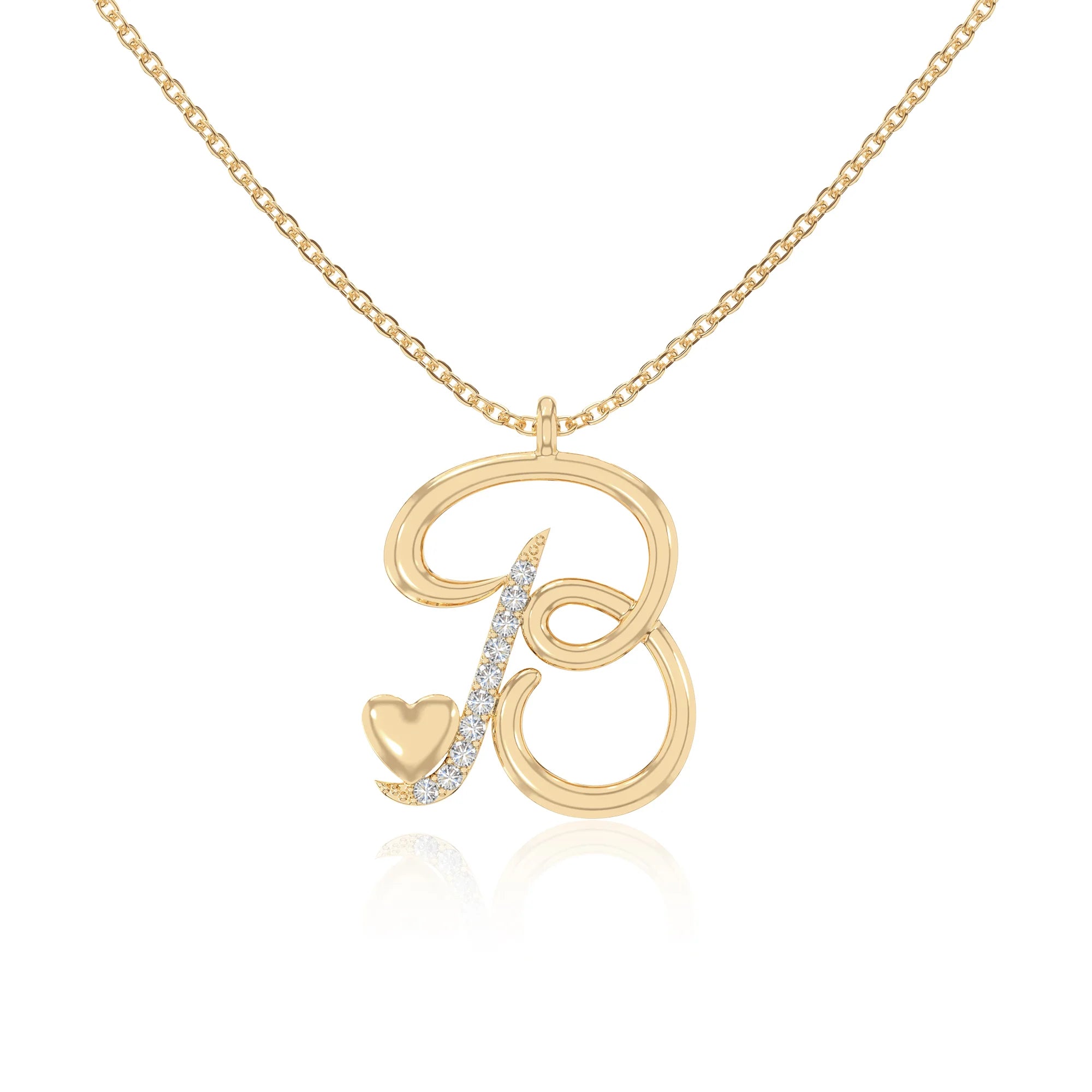 moissanite Initials necklaces in yellow gold vermeil 