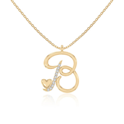 moissanite Initials necklaces in yellow gold vermeil 