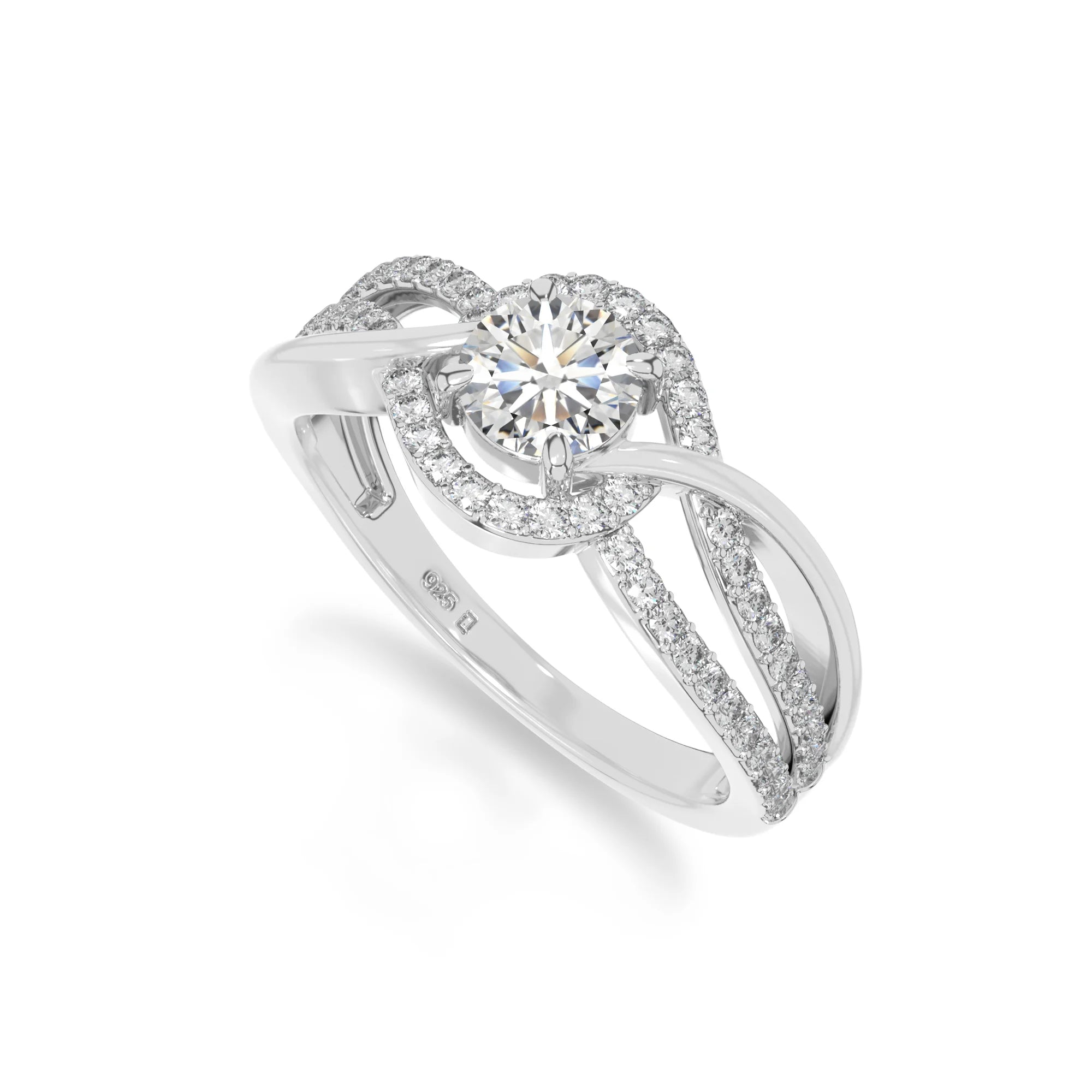 natural moissanite solitaire engagement rings in sterling silver 