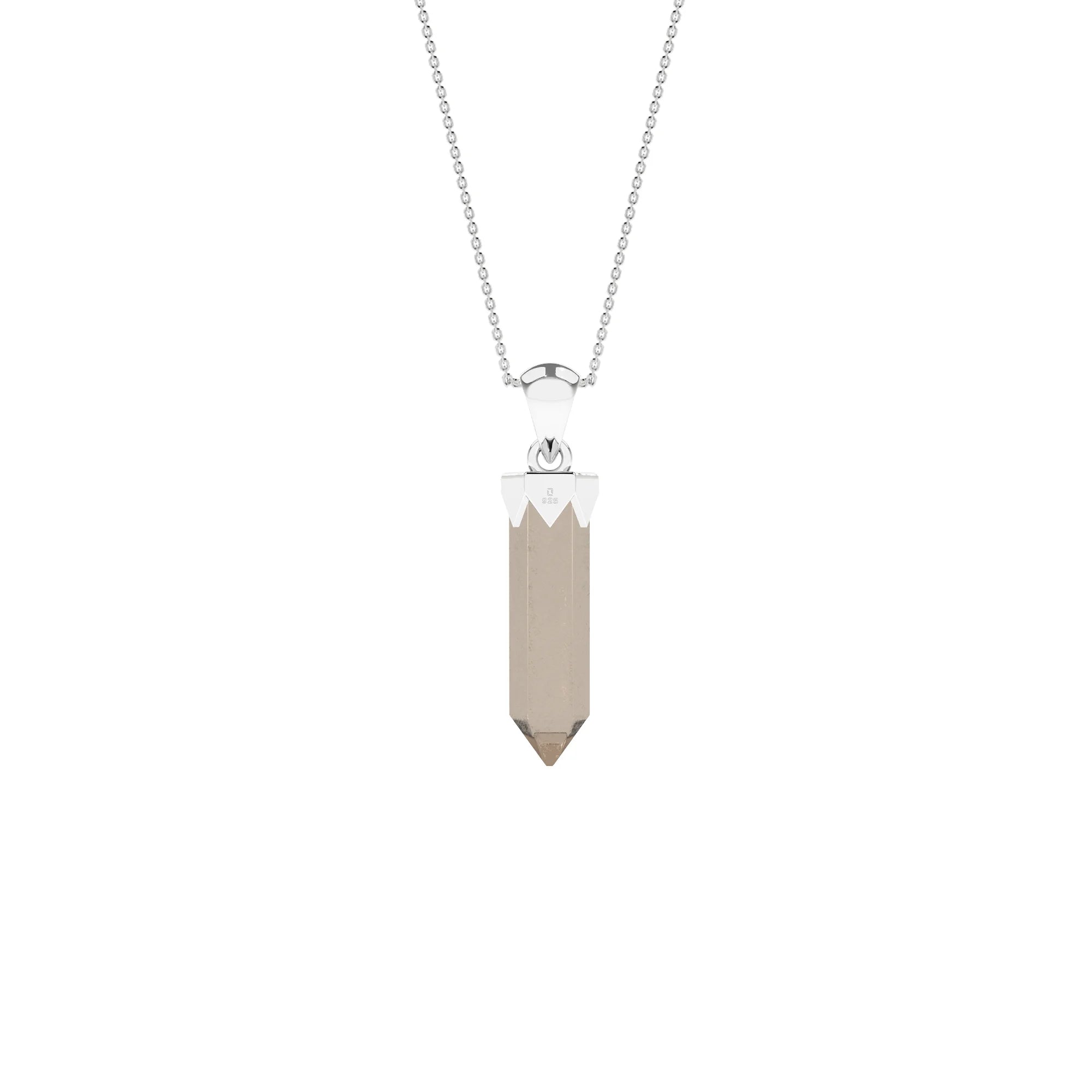 natural smoky-quartz hexagon shape pendant necklace