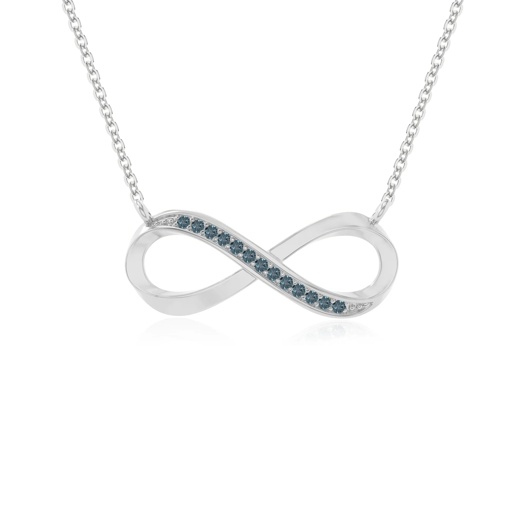 natural london-blue-topaz infinity necklaces in sterling silver 